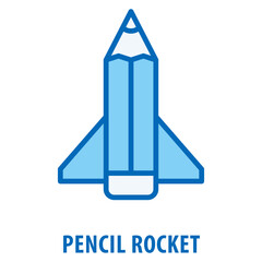Pencil Rocket Icon simple and easy to edit for your design elements