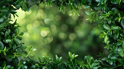 Fototapeta premium Natural Frame of Lush Green Leaves