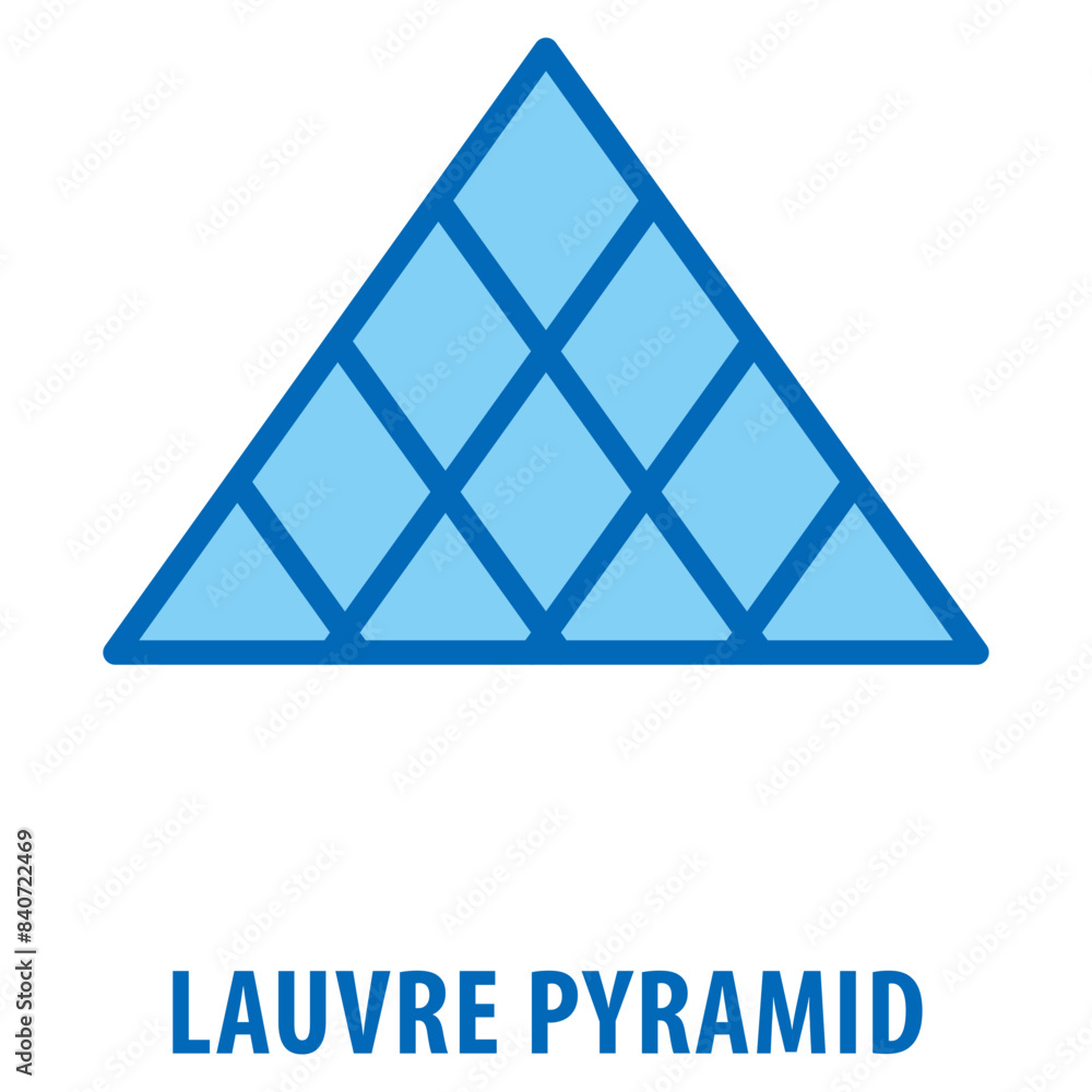 Poster lauvre pyramid icon simple and easy to edit for your design elements