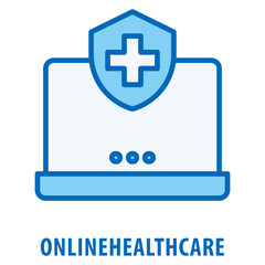OnlineHealthcare Icon simple and easy to edit for your design elements