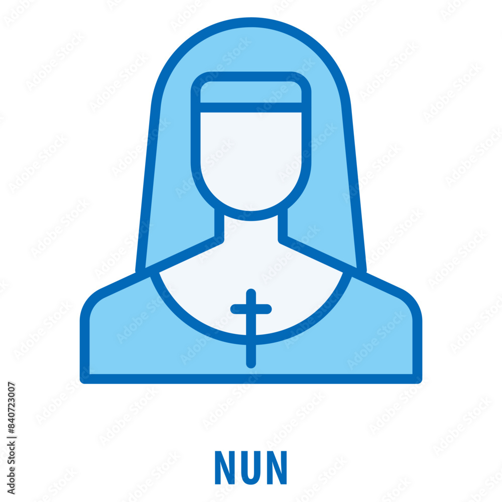 Poster nun icon simple and easy to edit for your design elements