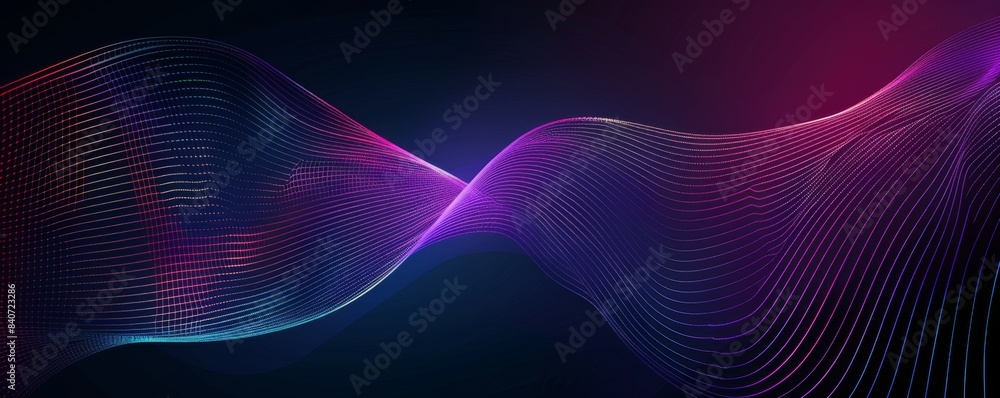 Aufkleber abstract dark background with colorful flowing lines creating a dynamic wave pattern