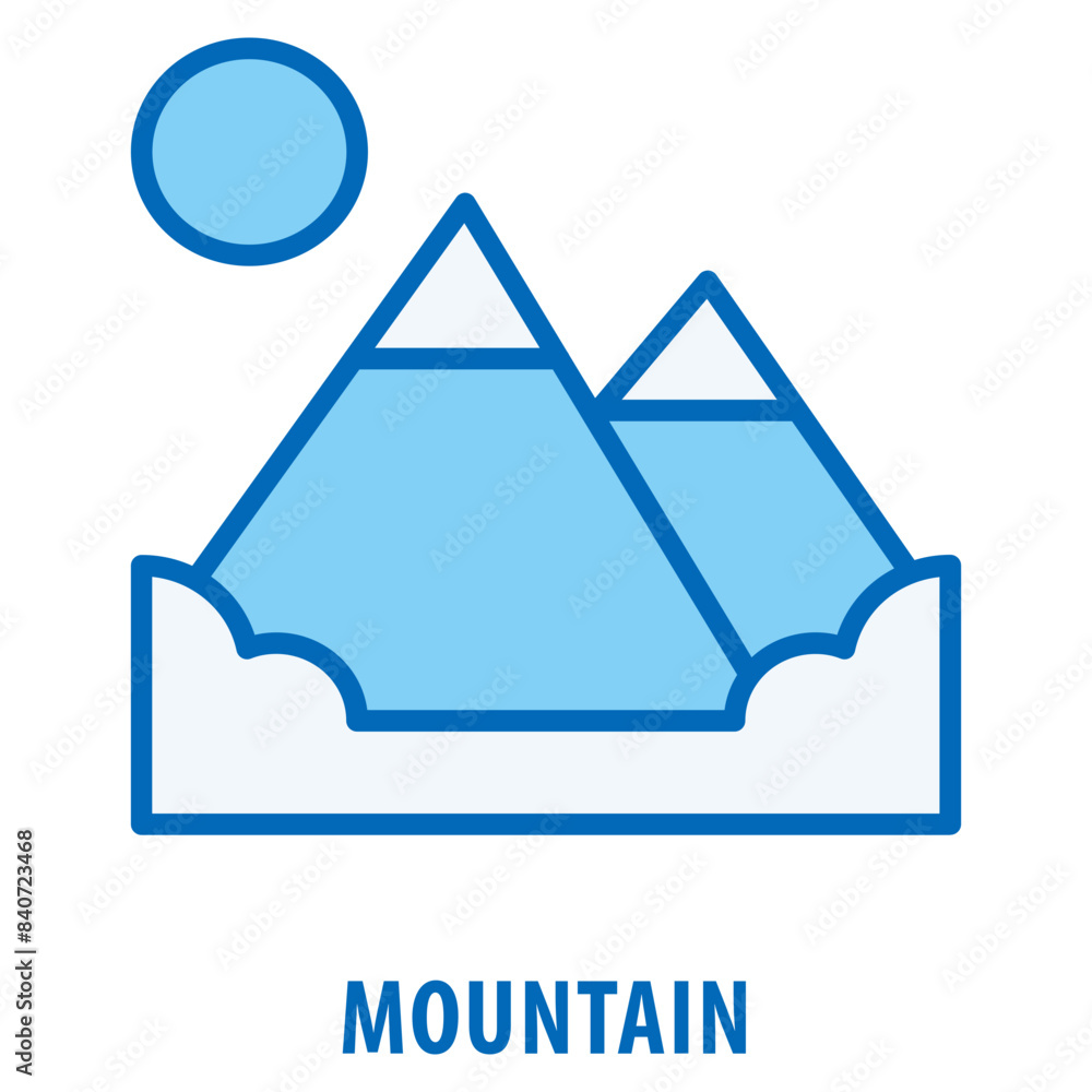 Poster mountain icon simple and easy to edit for your design elements