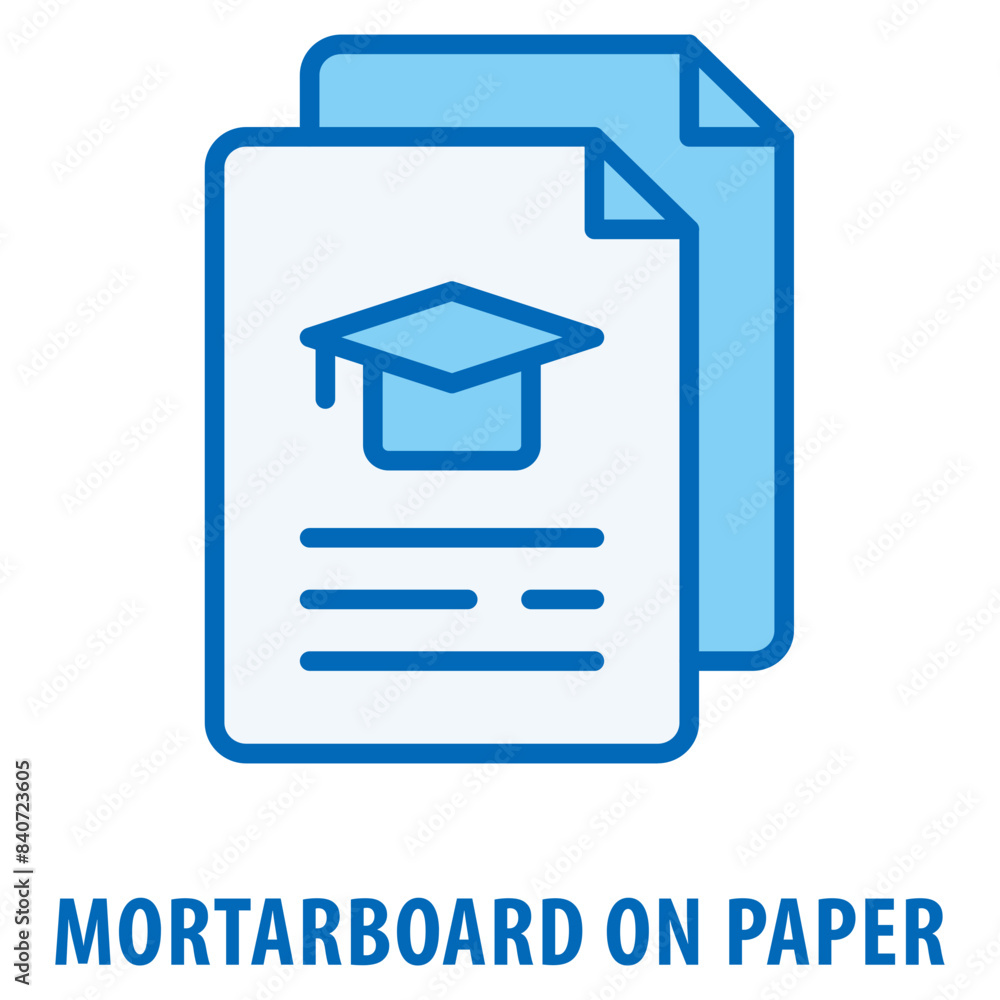 Aufkleber mortarboard on paper icon simple and easy to edit for your design elements