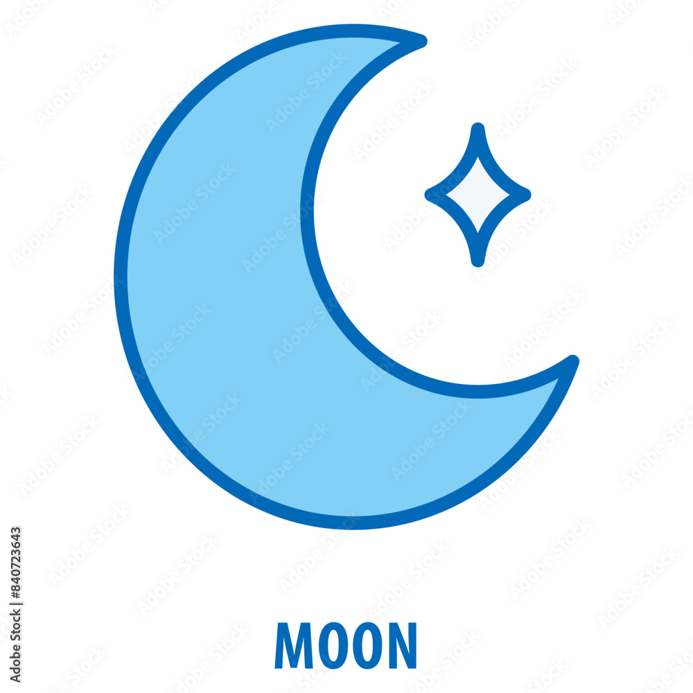 Poster moon icon simple and easy to edit for your design elements