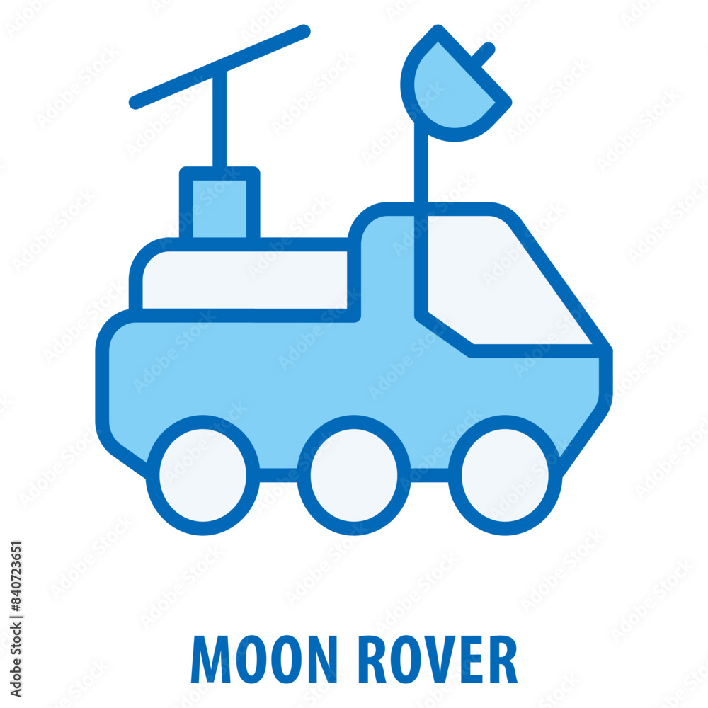 Poster moon rover icon simple and easy to edit for your design elements