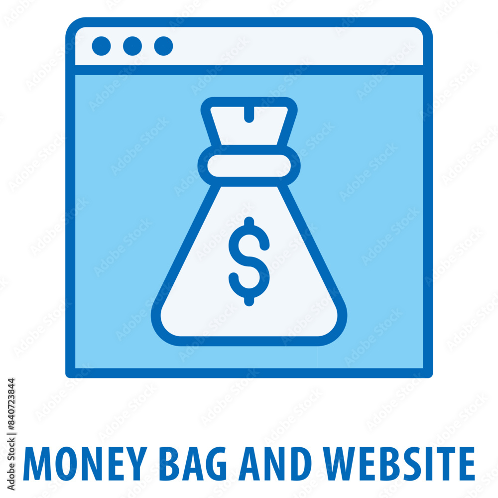 Poster money bag and website icon simple and easy to edit for your design elements
