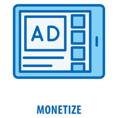 Monetize Icon simple and easy to edit for your design elements