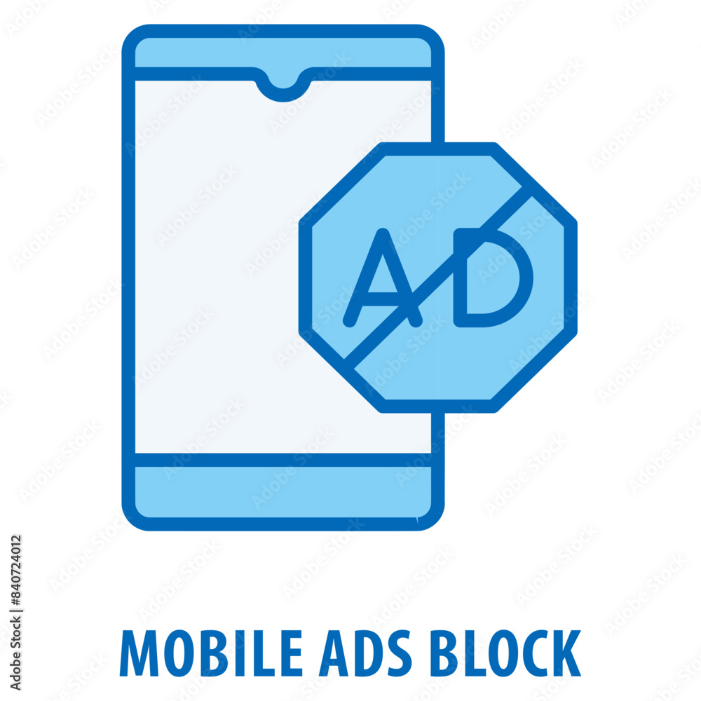 Poster mobile ads block icon simple and easy to edit for your design elements