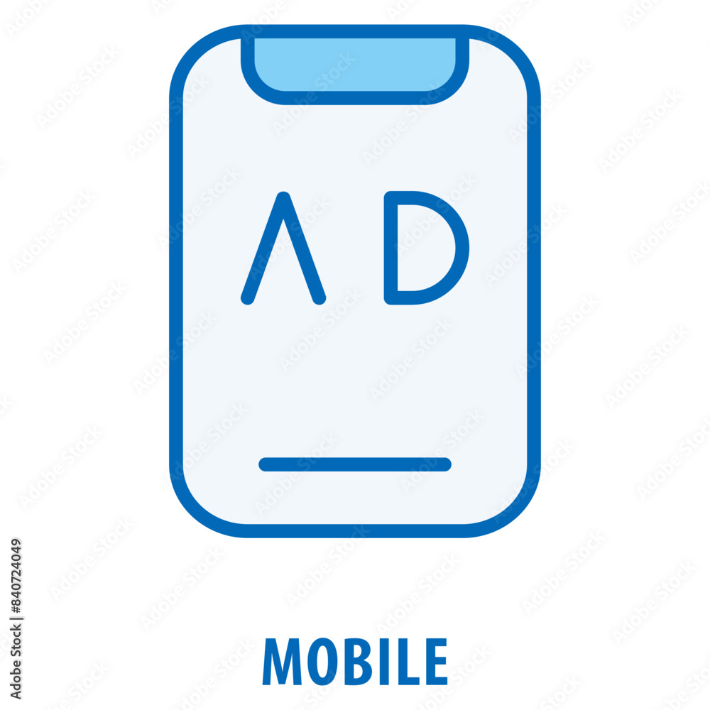 Poster mobile icon simple and easy to edit for your design elements
