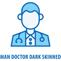 Man Doctor Dark Skinned Icon simple and easy to edit for your design elements