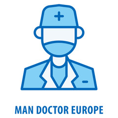 Man Doctor Europe Icon simple and easy to edit for your design elements