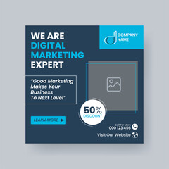 Obraz premium Modern Digital Marketing Agency Social Media Post For Business. Abstract Advertisement Square Web Post for Company Promotion.