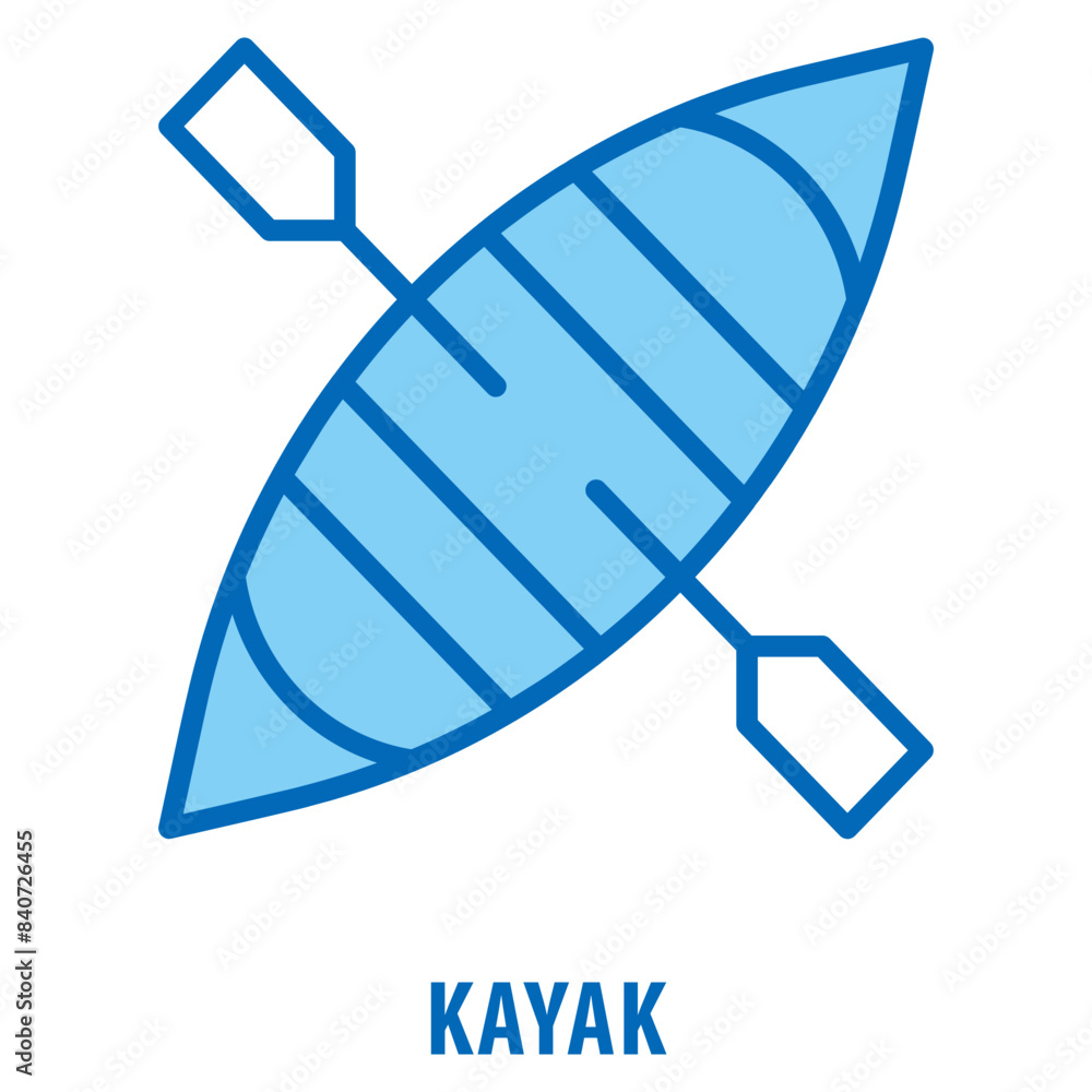 Poster kayak icon simple and easy to edit for your design elements
