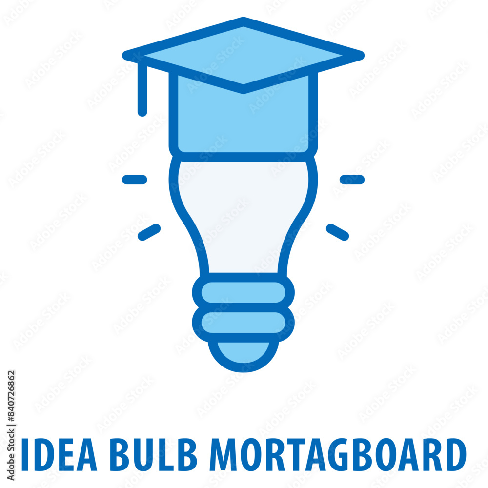Poster idea bulb mortagboard icon simple and easy to edit for your design elements