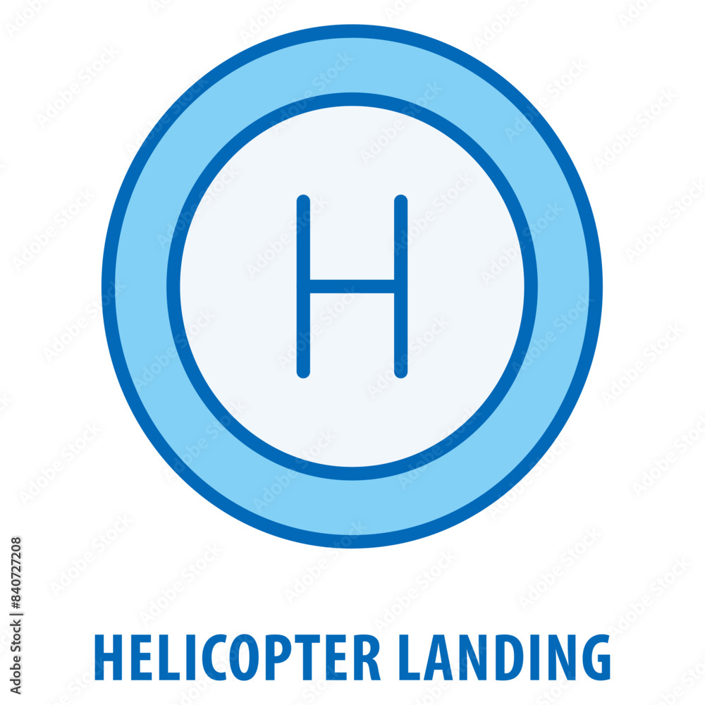 Poster helicopter landing icon simple and easy to edit for your design elements