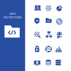 set of data vector design icon , data computing icon vector design 