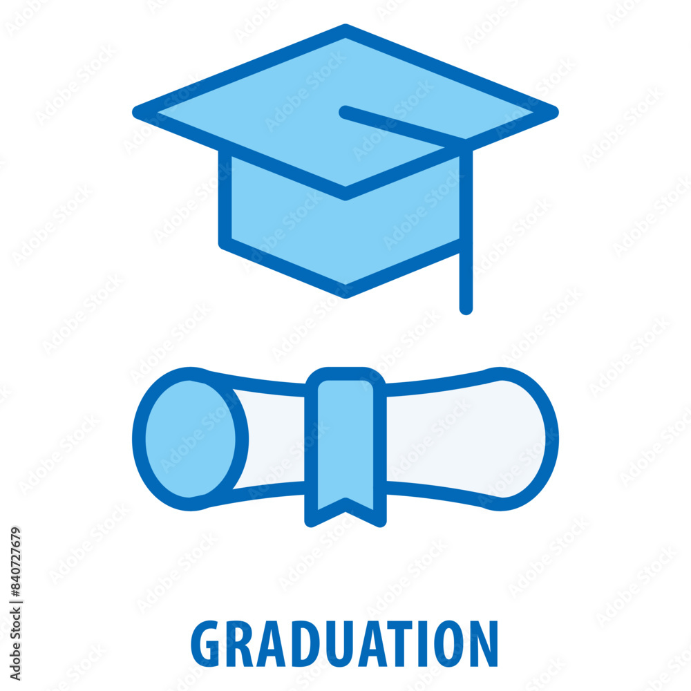 Poster graduation icon simple and easy to edit for your design elements