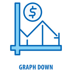 graph down Icon simple and easy to edit for your design elements