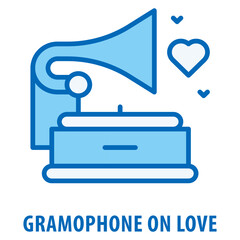 Gramophone on love Icon simple and easy to edit for your design elements