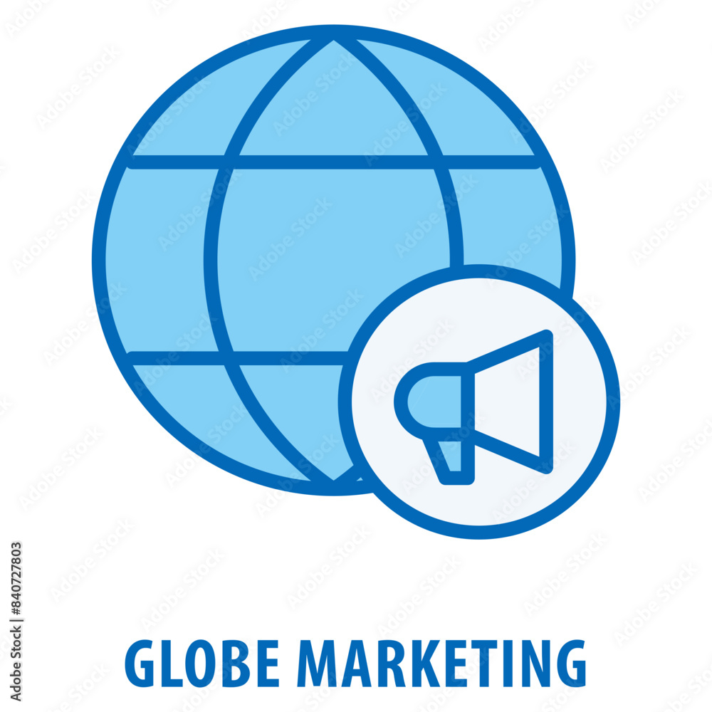 Poster globe marketing icon simple and easy to edit for your design elements