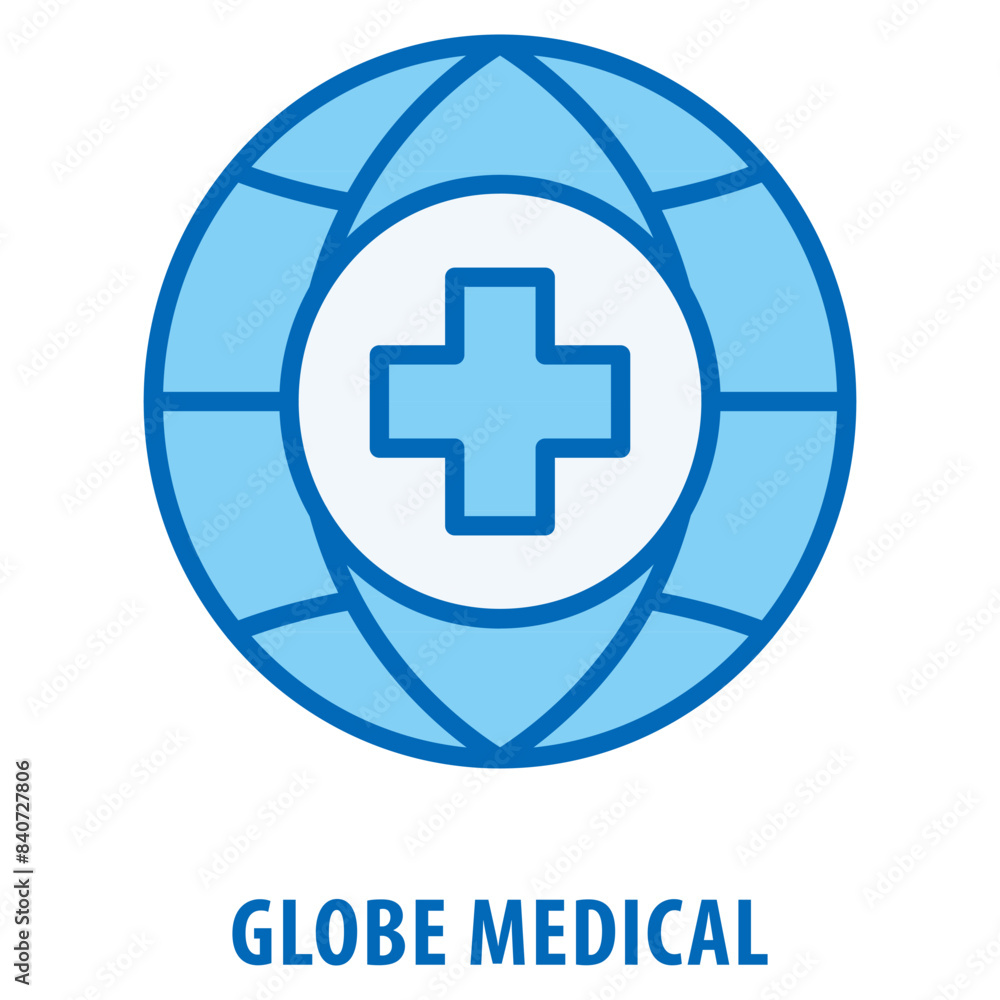Poster globe medical icon simple and easy to edit for your design elements