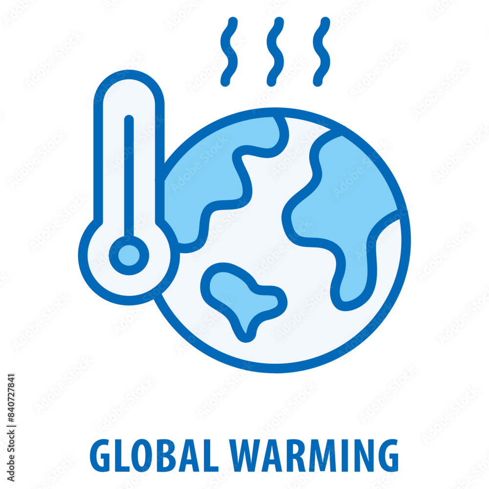 Poster global warming icon simple and easy to edit for your design elements
