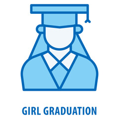 Obraz premium Girl Graduation Icon simple and easy to edit for your design elements