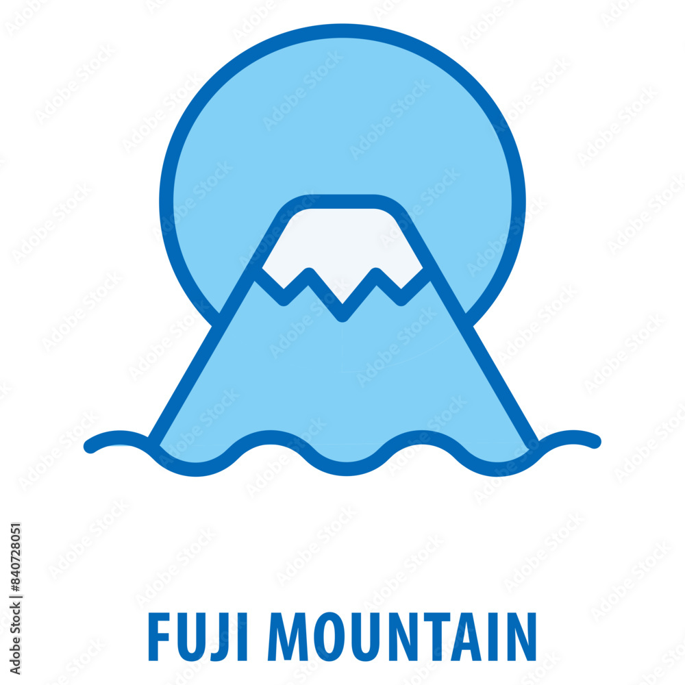 Poster fuji mountain icon simple and easy to edit for your design elements