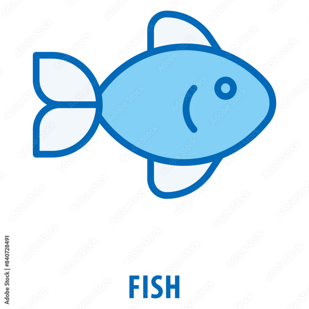 Poster fish icon simple and easy to edit for your design elements