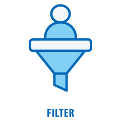 Filter Icon simple and easy to edit for your design elements