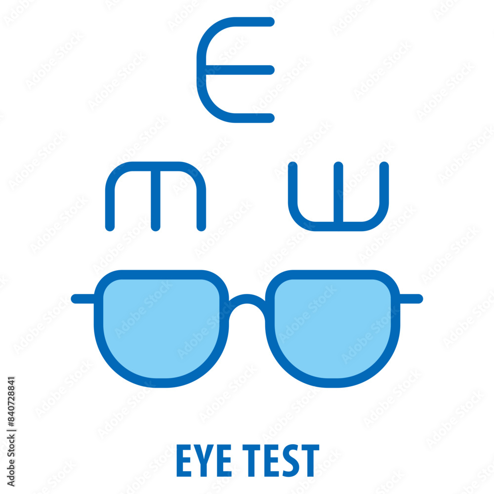 Poster eye test icon simple and easy to edit for your design elements