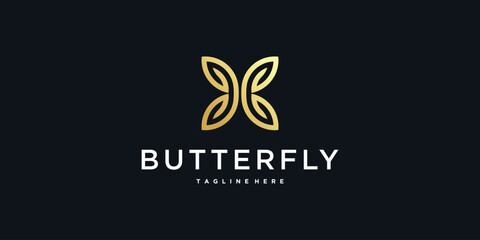 Creative abstract butterfly logo design. Premium Vector © gibran fatih