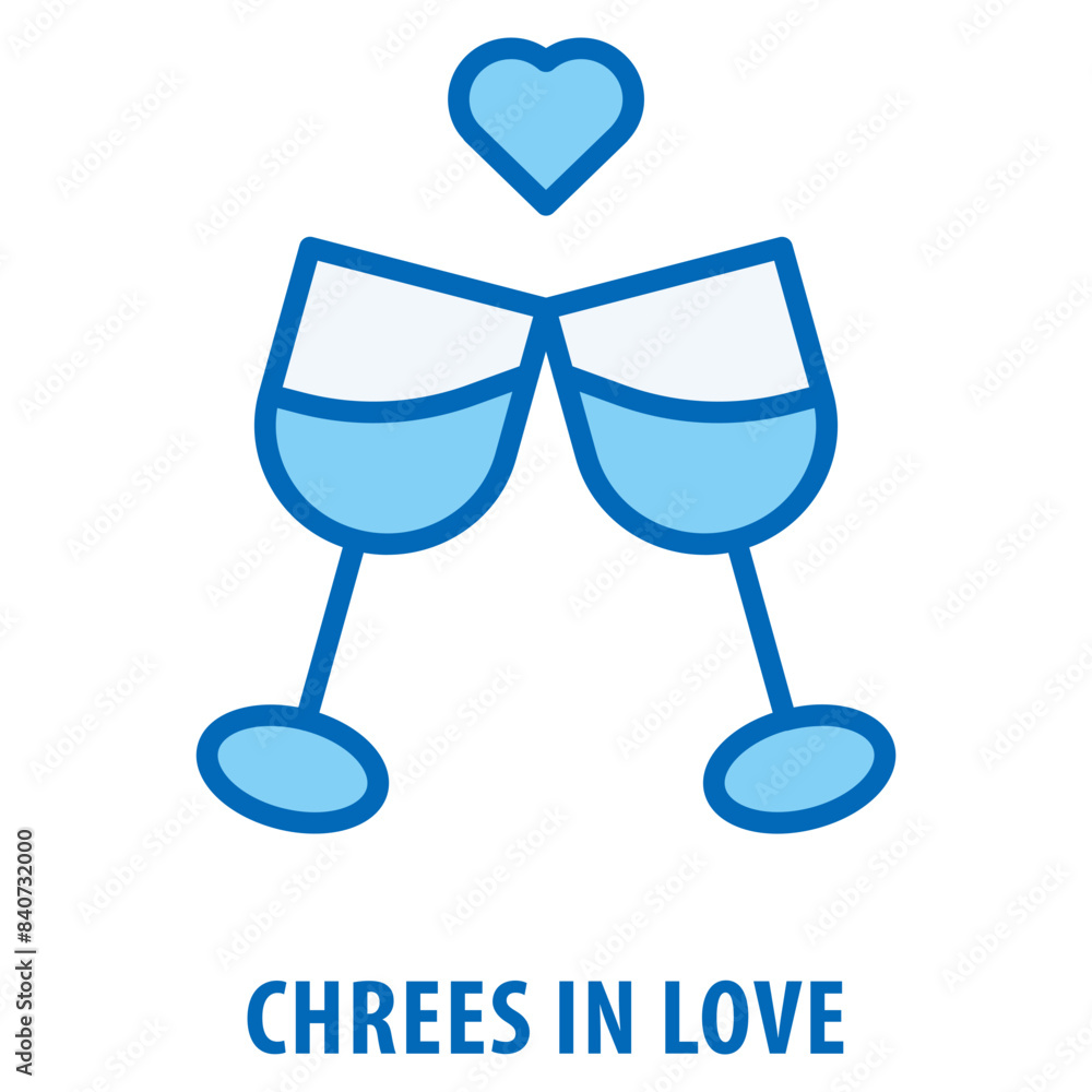 Poster chrees in love icon simple and easy to edit for your design elements