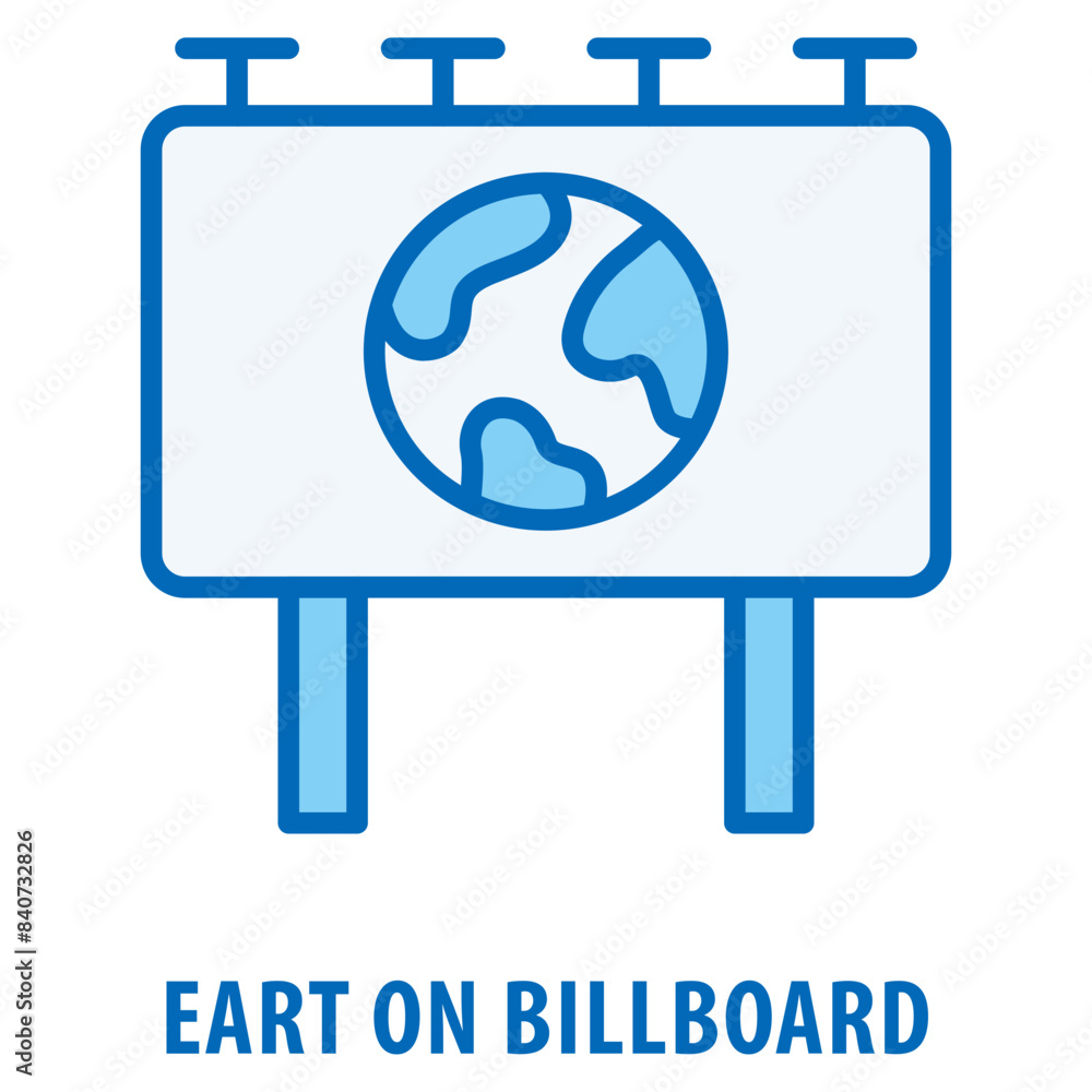 Aufkleber eart on billboard icon simple and easy to edit for your design elements