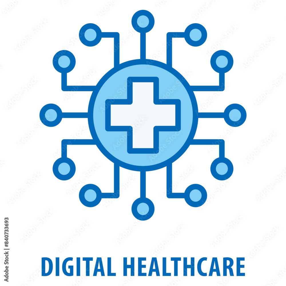 Poster digital healthcare icon simple and easy to edit for your design elements