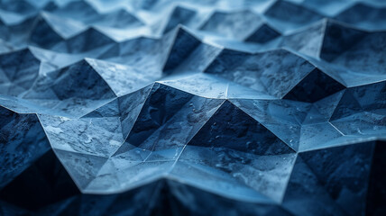Abstract Geometric Blue Surface with Polygonal Shapes and Texture in Modern Design