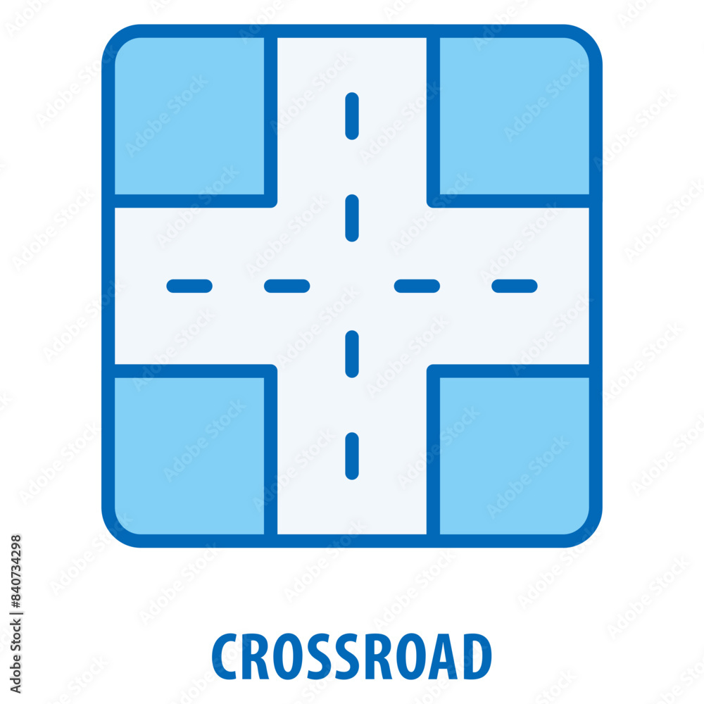 Poster crossroad icon simple and easy to edit for your design elements