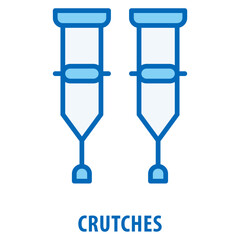 Crutches Icon simple and easy to edit for your design elements