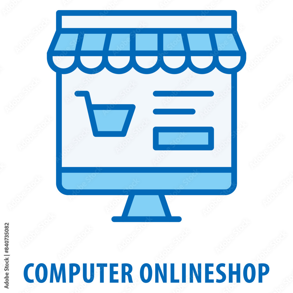 Poster computer onlineshop icon simple and easy to edit for your design elements