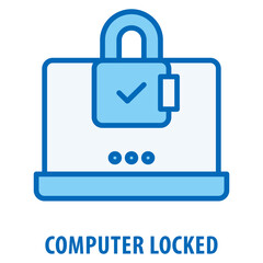 Obraz premium Computer Locked Icon simple and easy to edit for your design elements