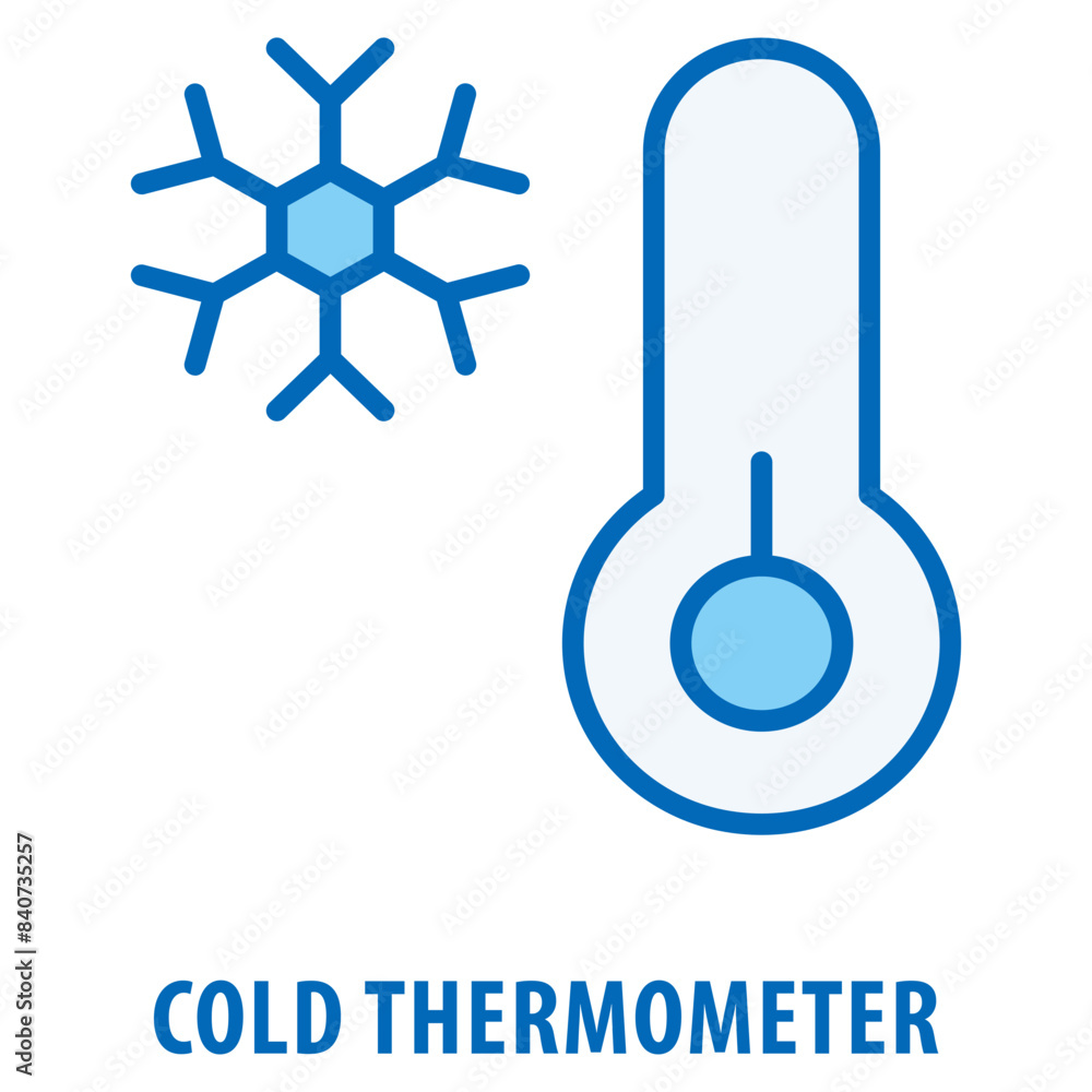 Poster cold thermometer icon simple and easy to edit for your design elements