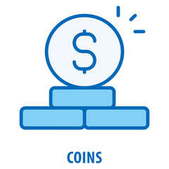 Coins Icon simple and easy to edit for your design elements