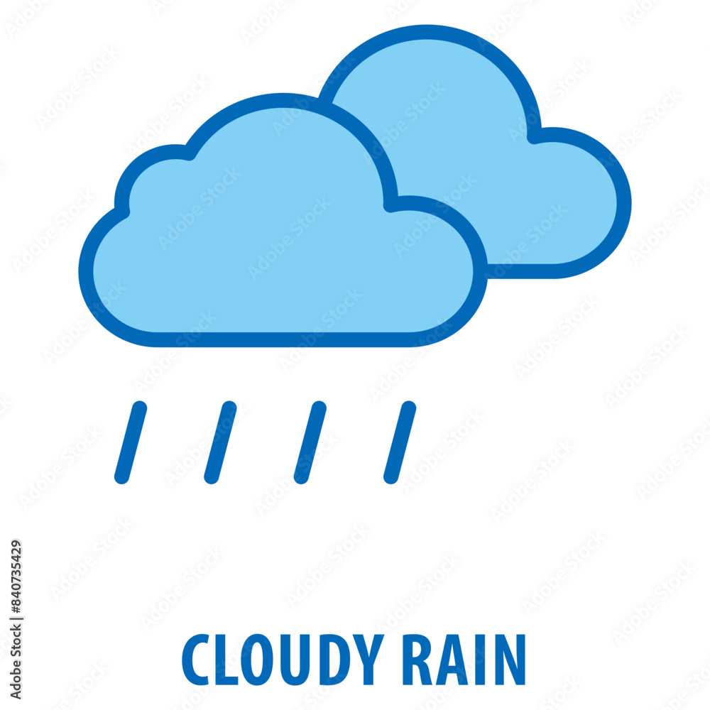 Poster cloudy rain icon simple and easy to edit for your design elements