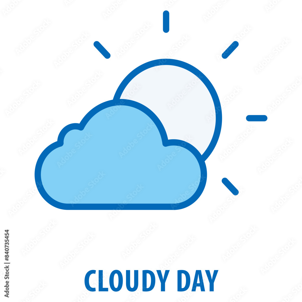 Poster cloudy day icon simple and easy to edit for your design elements