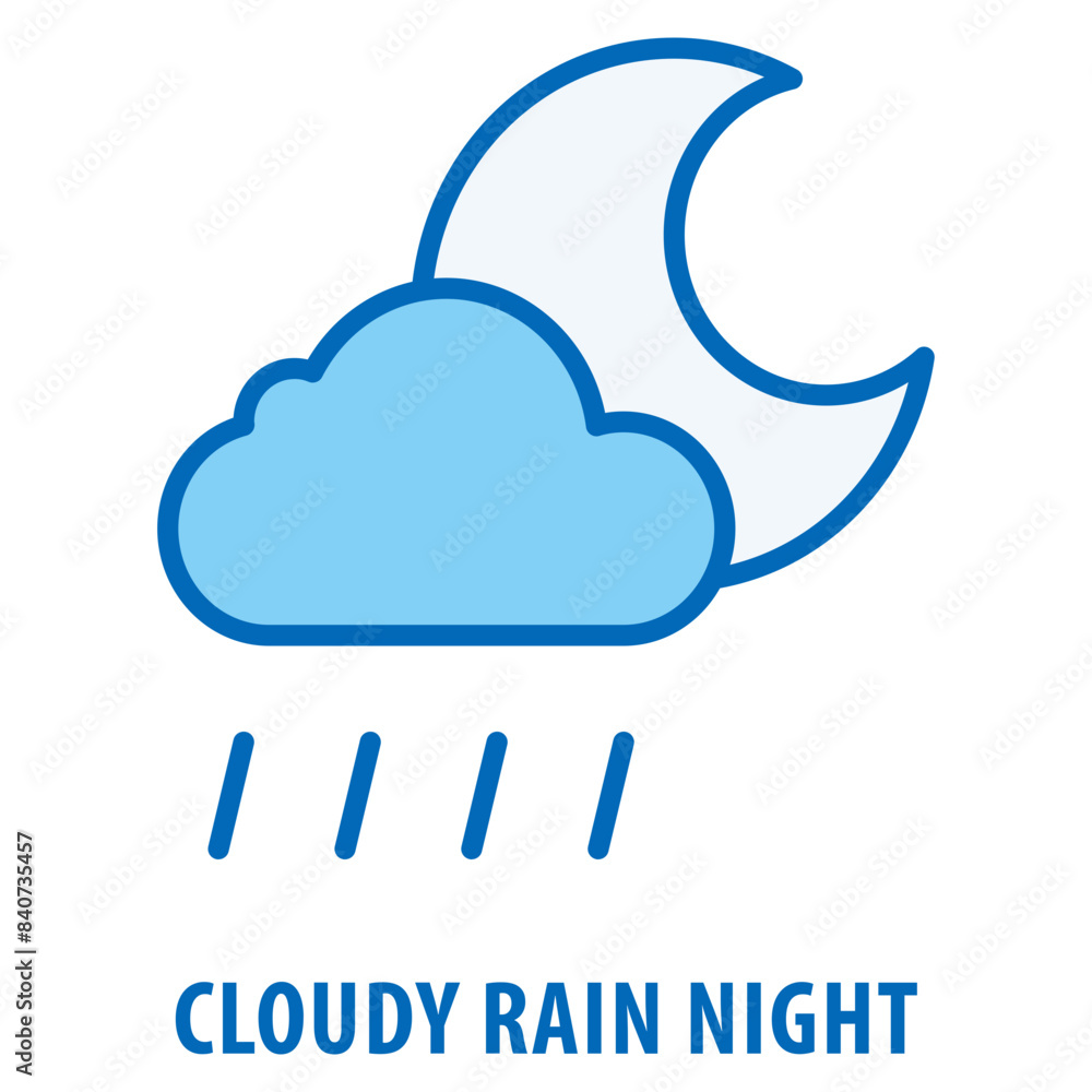 Poster cloudy rain night icon simple and easy to edit for your design elements