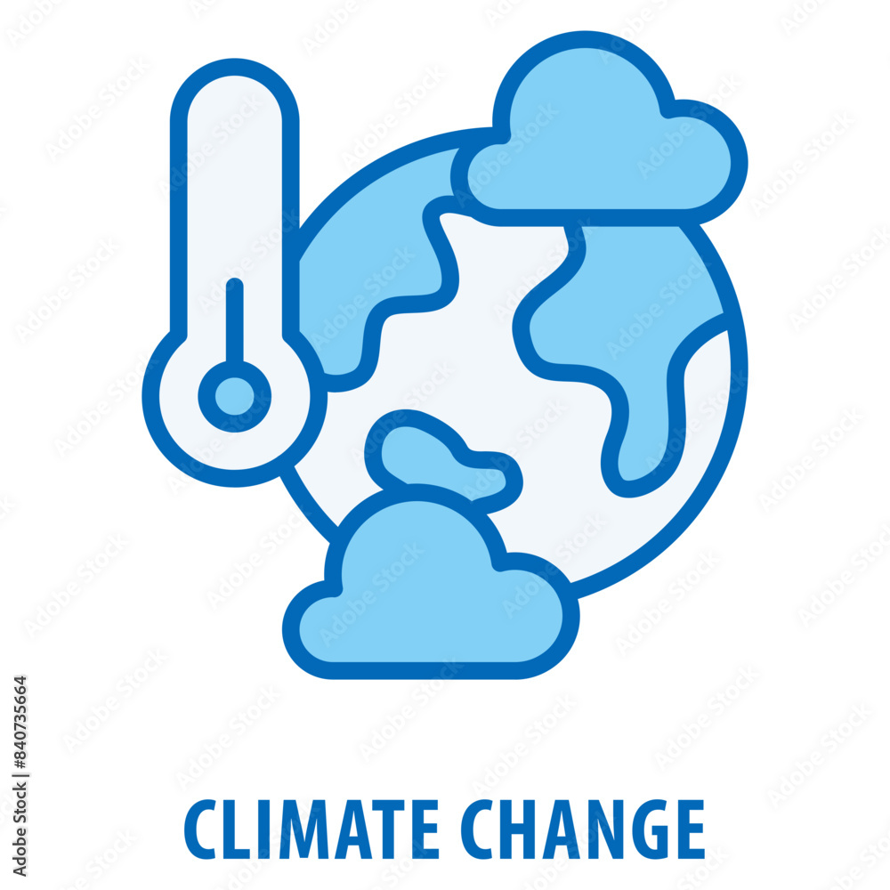 Poster climate change icon simple and easy to edit for your design elements
