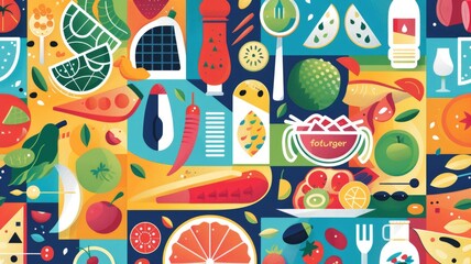 colorful, eye-catching posters highlighting key facts and tips for navigating the new food restrictions, perfect for sharing on social media