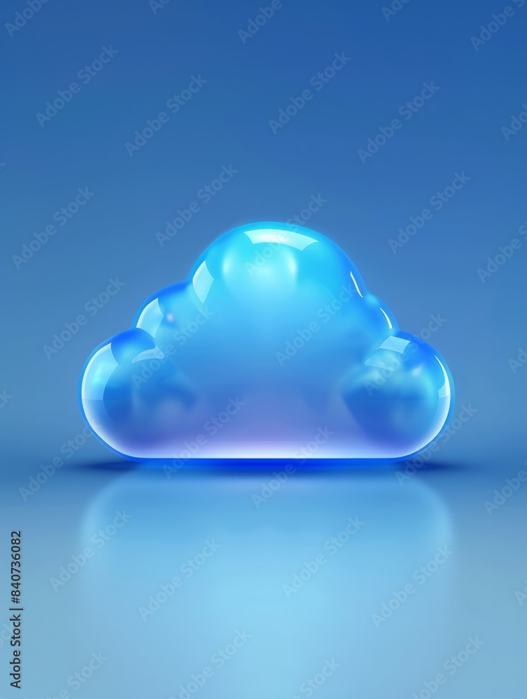 Aufkleber cloud data storage symbol, concept of storing data in the virtual cloud hyper realistic