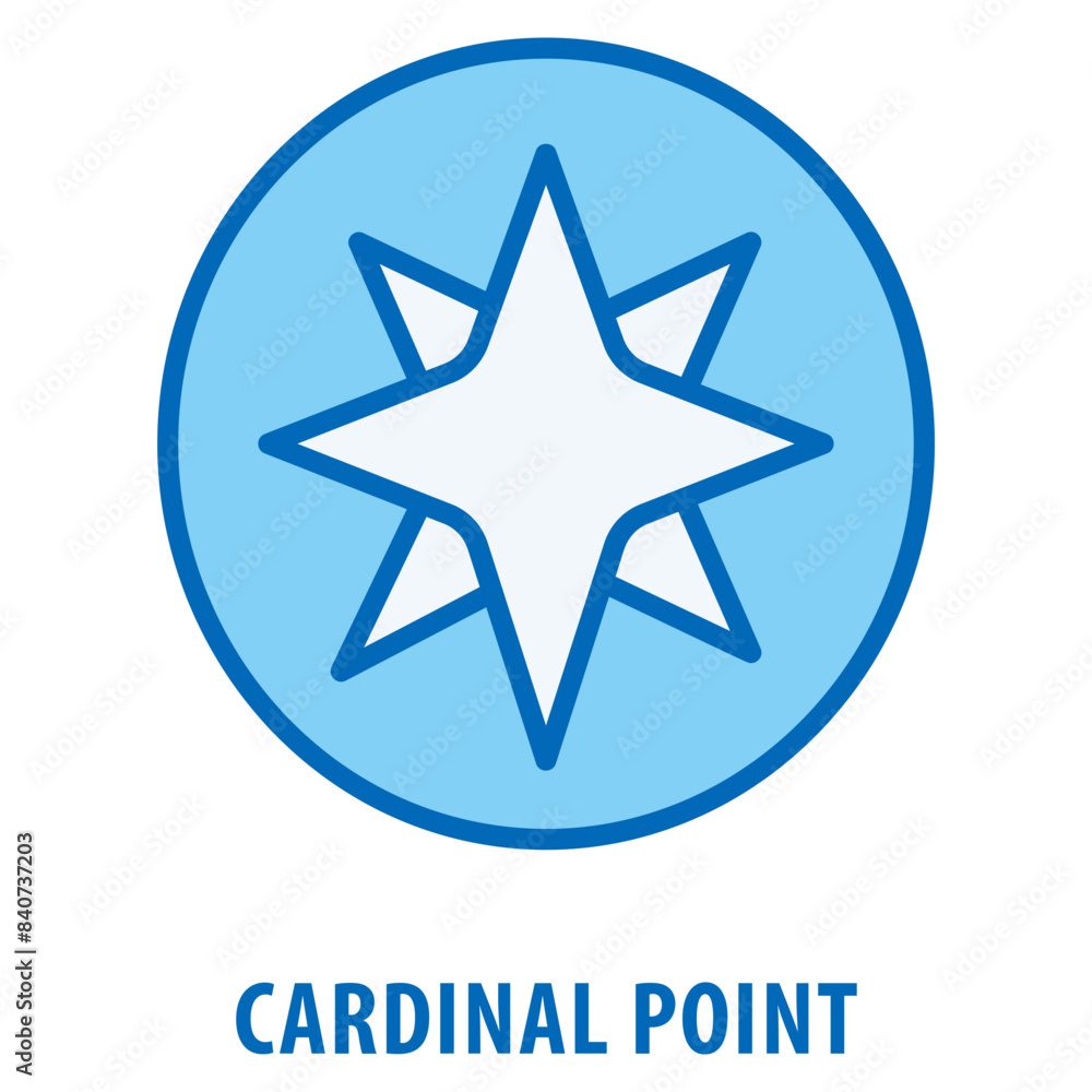 Aufkleber cardinal point icon simple and easy to edit for your design elements